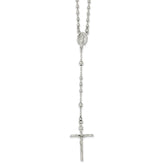 Sterling Silver 925 Rosary Necklace with Polished Finish Elegant Design